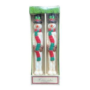Russ Berrie & Company Vintage Snowman Christmas Holiday Taper Candles